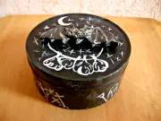 Magic box. Gothic black Jar. HALLOWEEN home decor interior Handmade