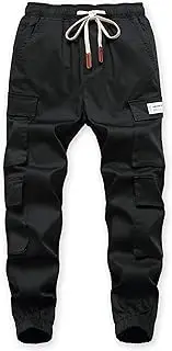 [TLAENSON] Boys Cargo Pants Cotton Casual Pants Drawstring Loose Jogging Bottoms Elastic Cuffed Cargo Joggers