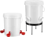 Chicken Feeder Waterer Set, 20L Raised Stand Auto Water Food Dispenser for Chook