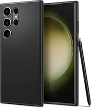 [Spigen] Thin Fit Case Designed for Samsung Galaxy S23 Ultra (2023) Exact Fit Ultra Slim Hard Cover - Black