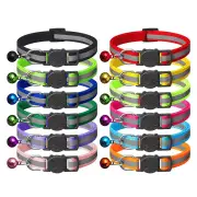 Cat Collar Reflective With Safety Release Breakaway Buckle Kitten Puppy Pet Bell - Orange