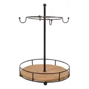 Farmhouse Coffee Mug Holder Tree with Wood Tray Rustic Cup Holder Organizer -...
