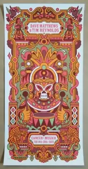 Dave Matthews & Tim Reynolds Mexico Poster Band N2 of 3pc DMB Cancun 2022 Mayan