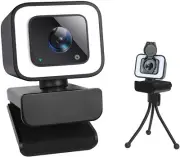 1080P Web Camera with Microphone,HD Webcam with Tripod and Privacy Cover