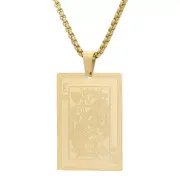 Mens and Womens Playing Card Poker Necklace Stainless Steel Ace of Spades Dog Ta