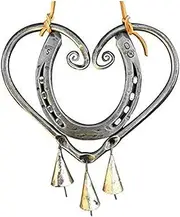 Sukiola Lucky Love Wind Chime Horseshoe Retro Wind Chime with Steel Nails for Garden, Patio