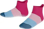 [FALKE] Unisex Kids Colour Block Slipper Socks Anti-Slip Printed Nubs On Sole Improved Grip Thick Full Innner Plush Flat Seam In Toe Area Patterned Breathable Sustainable Cotton 1 Pair, Purple (Fuchsia