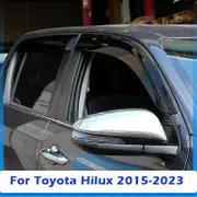 Side Window Deflector Visors Rain Shields for Toyota Hilux Revo 2015- 2023 Double Cabin Smoke Black Window Visor Weather Shield
