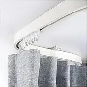 Room Divider，Ceiling Curtain Track， Curtain Track Room Divider Hospital Curtain White Ceiling Window Curtain Track - Flexible Room Divider Curtain Rod Bendable Curtain(210cm/6.8ft)