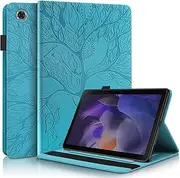 CXTcase Samsung Tab A8 2021 Case Embossed Tree PU Leather Case Wallet Flip Cover Stand Function Tablet Case for Samsung Galaxy Tab A8 10.5 Inch 2021 SM-X200 / SM-X205 - Blue