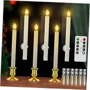 Window Candles, Flameless Taper Candles with Timer, Christmas Home Wedding