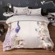Blue Pride Peacock 3D Printing Duvet Quilt Doona Covers Pillow Case Bedding Sets