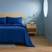 Ecosa Bamboo Bedding - Fitted sheet / Single / Navy Blue