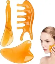 GGUFAY Gua Sha Stone and Face Roller, Guasha Set Beauty Massager, Jade Roller, Improvement of Fine Lines, Women