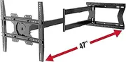 Physix Long arm TV Wall Mount for 32-75 inch Screens | Extra Long Extension up to 47 inch | Heavy-Duty TV Mount Holds up to 77 lbs | Full-Motion, swivels up to 180° | Max. VESA 400x400