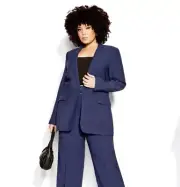 City Chic Perfect Suit Jacket In Navy SZ 24 NWT