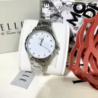 在飛比找蝦皮購物優惠-【ELLE】Molitor 女錶 優雅時尚晶鑽貝殼面腕錶-銀