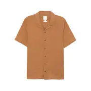 [Calvin Klein] Calvin Klein Logo-embroidered Shirt M BROWN