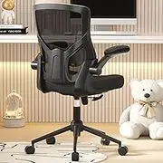 CYKOV Ergonomic Office Chair - Adjustable High Back Desk Chair with Lumbar Support, Flip-Up Armrests & Swivel Base for Home Office, Computer Desk, and Executive Workspaces (Modern, All Black)