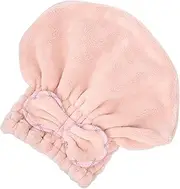 VINTORKY 1PC Coral Fleece Hair Drying Cap Ultra Absorbent Quick Drying Bow Design for Women for Washing Face Skin Care Travel and Home Use Soft and Stylish