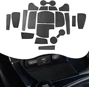 YEE PIN for Kia Seltos Center Console Liner Door Gate Slot Mats Door Mats Fit for 2021-2023 2024 2025 Kia Seltos Accessories LX/S/EX/Nightfall Edition/SX Non-Slip Anti-dust Rubber Mats 20Pcs/Set Black