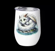 Wine tumbler with Mav The water dragon that does not like to get wet