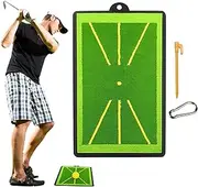 Golf Practice Swing Mat, Golf Swing Mat - Golf Mat Artificial Grass Pass Feedback | Golf Hitting Mat with Heavy Duty Removable Base, Swing Path Feedback, Golf Training Mat for Gardens, Golf