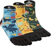 [AONIJIE] Running Ankle Toe Socks for Men and Women Lightweight Coolmax High Performance Five Finger Athletic Socks