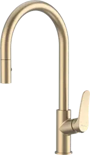 Oliveri Verona Pull Out Goose Neck Spray Mixer - Classic Gold