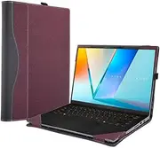 Laptop Case Compatible with ASUS Vivobook S 14 OLED M5406 S5406 2024 14'' Notebook, Sleeve PU Leather Detachable Cover Protective Bag (Red)