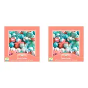 2x Djeco Silver Bubble Beads 15x15cm Jewelry Making Craft Kit Kids/Children 4y+
