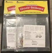 Lot of 2 Learning Resources 7 1/4" Transparent Circular Geoboard (LER 0916) NIP