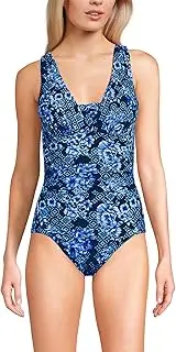 [Lands' End] Women's SlenderSuit Grecian Low Leg One Piece Swimsuit