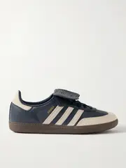 [adidas Originals] adidas Originals - Samba Lt Nubuck And Suede-trimmed Leather Sneakers - Navy - UK 5 UK 5 Blue