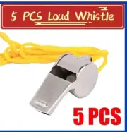 5 PCS Coach Signal Referee Loud Whistle Survival Safety Sports Basketball