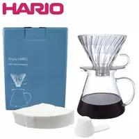 在飛比找momo購物網優惠-【HARIO】SIMPLY V60清透玻璃手沖禮盒組(S-V