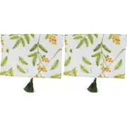 2PK LVD Polyester Table Runner Mimosa Home Kitchen Tabletop Tableware 30x180cm