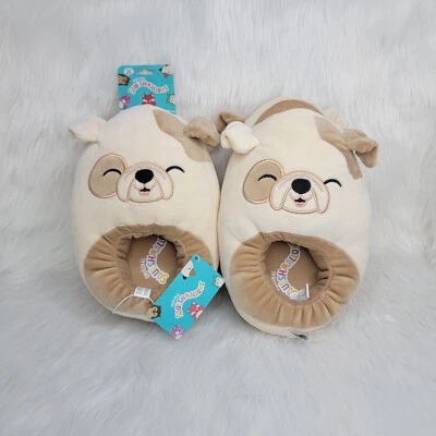 Squishmallows Kids Brown Dog Plush Slippers New Size L (4-5)