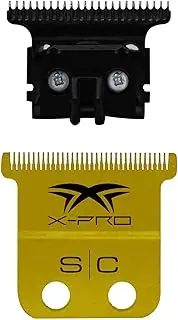 StyleCraft Replacement Fixed X-Pro Precision Gold Titanium Trimmer Blade with Black Diamond Carbon DLC The One Precision Deep Tooth Cutter Set
