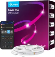 RGB LED Strip Lights, 65.6Ft Bluetooth LED Lights with App Control, 64 Scenes an