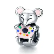 Animal Charms Silver plating Little Mouse Rat Beads Charms Fit Women Bracelets Jewelry