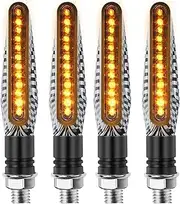 Turn Signal Indicator 4pcs/Set Motorcycle Turn Signal Light Indicators Amber LED Flasher Motorbike Blinkers Universal 12V Lamp(Carbon Fiber)