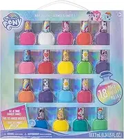 Townley Girl My Little Pony Non-Toxic Water Based Peel-Off Nail Polish Set with Glittery and Opaque Colors for Girls Kids Teens Ages 3+, Perfect for Parties, Sleepovers and Makeovers, 18 Pcs