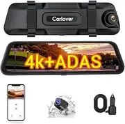 Carlover ADAS BSD 4K 10-Inch Touch Screen Dash Cam – Dual-Channel DVR with Night Vision & Reverse Camera