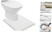 Bathroom Contour Rug Non Slip Bath Mat Water Absorbent Soft 20" x 24" White