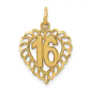 14K Yellow Gold 16 In A Heart Charm