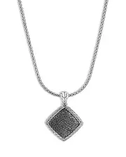 John Hardy Sterling Silver Classic Chain Pendant Necklace with Black Sapphire & Black Spinel, 20