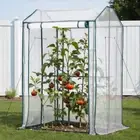 NNEDSZ Green Fingers Mini Greenhouse PE Cover Green House Roll-Up Zippered Door