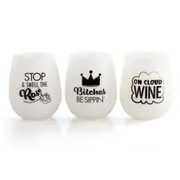 Glow in the Dark Wine Cup Silicone Stemless Shatterproof Mug Unbreakable Party