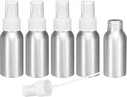 uxcell Aluminum Fine Mist Spray Bottles 100ml/3.4oz Metal Small Liquid Alcohol Refillable Travel Container with Black Plastic Nozzle Cap for Perfume Skincare Cosmetic Storage Bottle